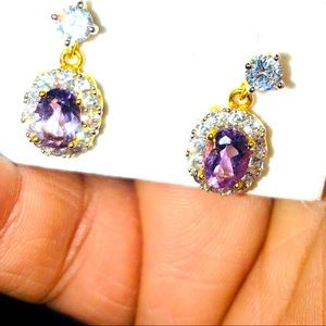 Beautiful Real Diamond and Gemstone earring set